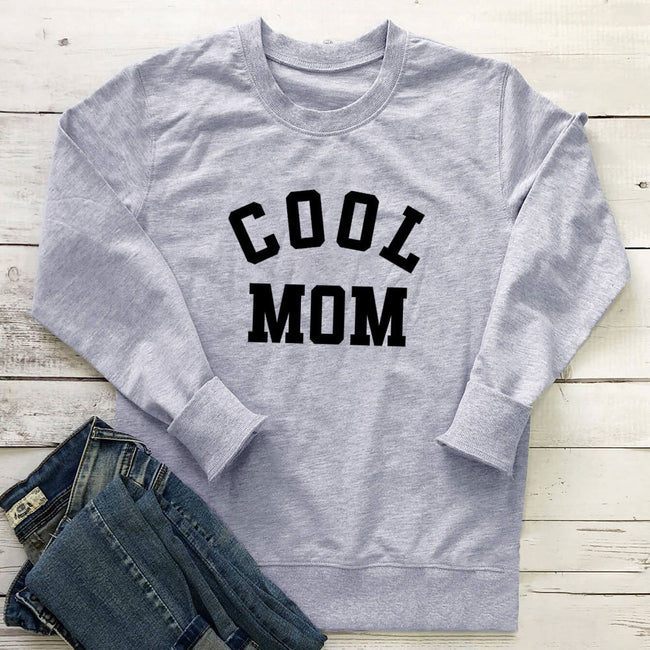 Cool MOM Pure Letter Printing New Long Sleeve Sweater