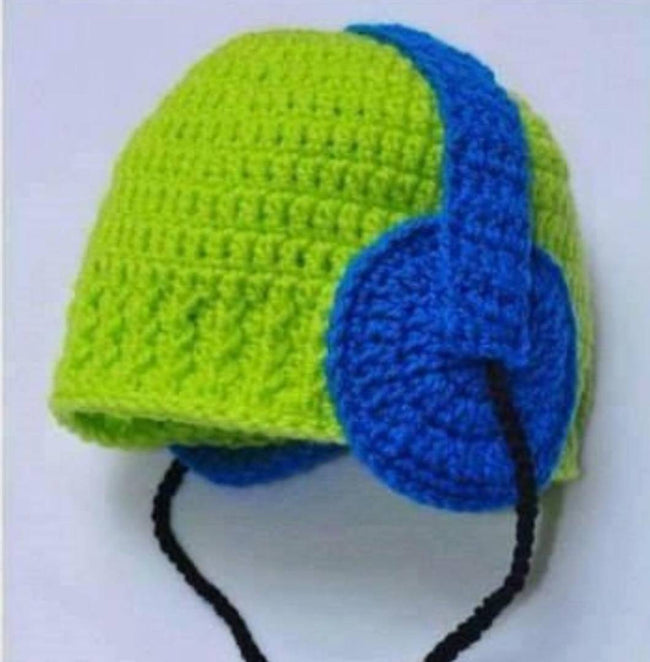 Fancy Green Woolen Infant Cap