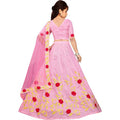 Harshiv Creation Baby Pink Satin Heavy work Kids Girls Wedding Wear Semi Stitched Lehenga Choli