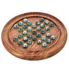 Solitaire Board Puzzle Games In Sheesham Wood With Glass Marbles