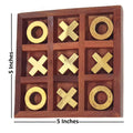 Noughts and Crosses Game Brass Wood Tic Tac Toe Toy Game for Kids Adults