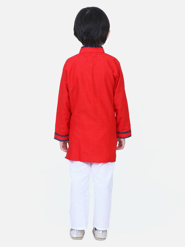 Boy's  Full Sleeve Stand Collar Kurta Pajama