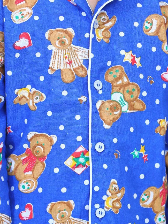 Adorable Blue Cotton Printed Sleepwear Shirt And Pyajama Set For Boys