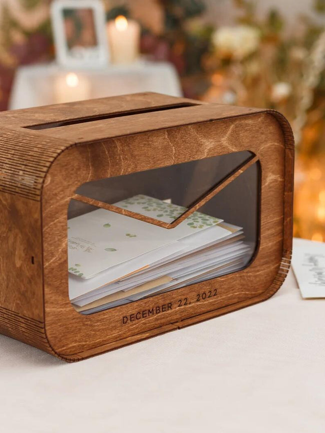 Wedding Card Box Wooden Greeting Envelope