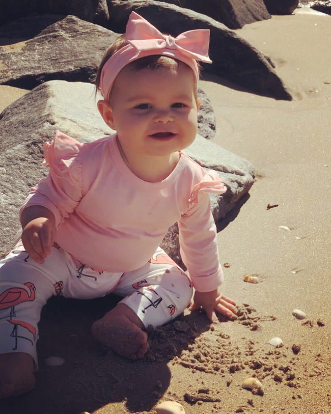 Cute Baby Girl Clothes Toddler Kids Tops+Flamingo Print Pants Leggings Headband 3pcs Infant Set