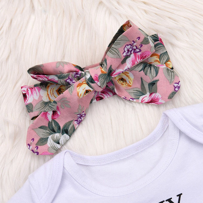 Newborn Baby Girl Clothing Set Summer Baby Bodysuits + Floral PP Shorts + Headband Infant Outfits Cute Toddler Girl Clothes
