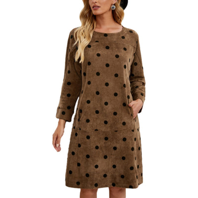 Women's Polka Dot Printed Pocket Dress