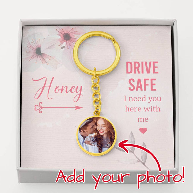 Personalized Photo Drivesafe Keychain, Custom Picture Luxury Keychain, To Worlds Best Wife Husband Girlfriend Boyfriend, Special Gift For Her, Wedding Bridesmaid Mom Dad Grandma Grandpa Brother Sister Son Daughter Inspiration Engagement Birthday Gift