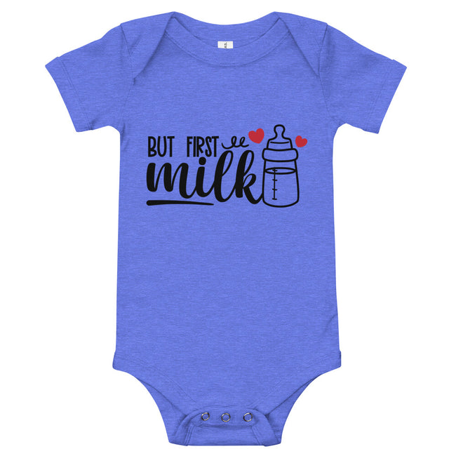 But First Milk Baby short sleeve one piece | BeeToddler