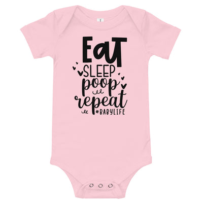 Eat Sleep Poop Repeat Baby short sleeve one piece #BABYLIFE