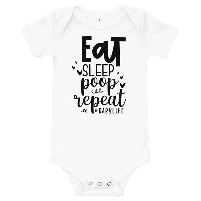 Eat Sleep Poop Repeat Baby short sleeve one piece #BABYLIFE