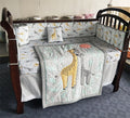 Baby Bed Bumpers Cotton Soft Breathable Babies Bedding Set Cartoon Cute Giraffe Newbron Bed Crib Bumper Sheet Quilt Duvet Pillow