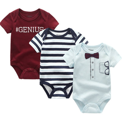 3PCS/Lot Baby Clothes Bodysuit  Unisex 0-12M