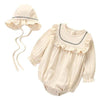 Baby Girl Romper Spring Summer Newborn Baby Clothes Girl Long Sleeve 100% Cotton Princess Infant Girls Jumpsuit With Hat