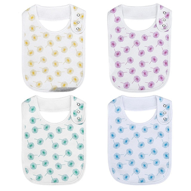 Fashion Newborn Cotton Bib Towel Digital Printing Baby Bibs Double Thick Absorbent Square Towel for Feeding Infant Babador
