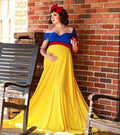 Princess Cosplay Maternity Photography Props Long Dress Blue and Yellow Chiffon Pregnancy Photo Shoot Maxi Dresses