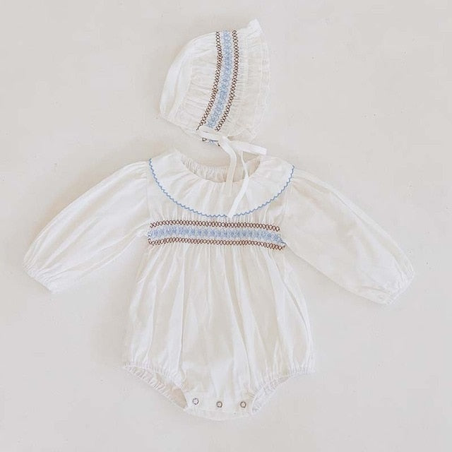 Baby Girl Romper Spring Summer Newborn Baby Clothes Girl Long Sleeve 100% Cotton Princess Infant Girls Jumpsuit With Hat