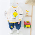 Spring Toddler Infant Clothing Sets Baby Girls Boys Clothes Honeybee T Shirt Jeans Children Vacation clothing