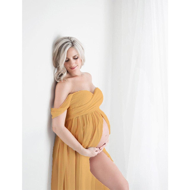 Sexy Maternity Dresses For Photo Shoot Chiffon Pregnancy Dress Photography Prop Maxi Gown Dresses For Pregnant Women Clothes D15