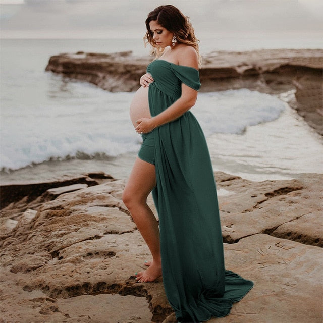 Sexy Maternity Dresses For Photo Shoot Chiffon Pregnancy Dress Photography Prop Maxi Gown Dresses For Pregnant Women Clothes D15