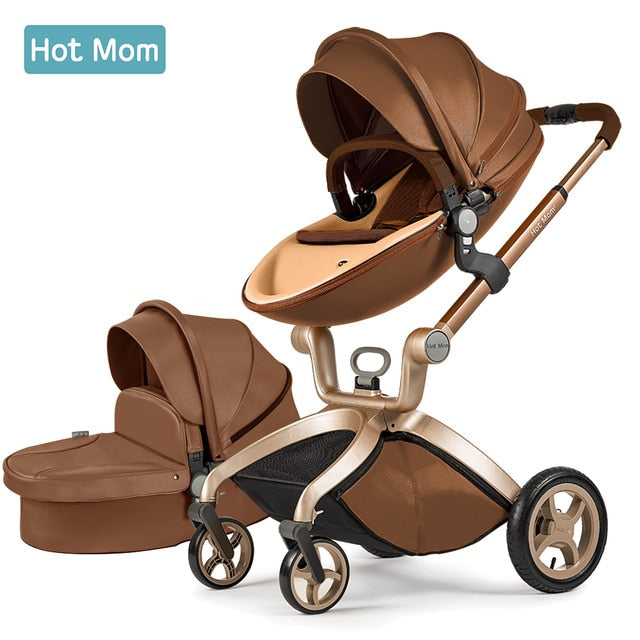 Baby Stroller 3 in 1,Hot Mom Travel System High Land-Scape Stroller with Bassinet in 2020 ,Upgrade Grid Color