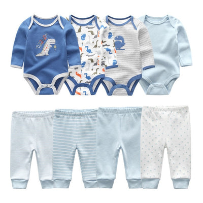 Autumn Baby Girl Clothes Cotton 6/8PCS Newborn Baby Sets Bodysuits+Pants Baby Boy Clothes Winter Clothing Sets Roupas de bebe