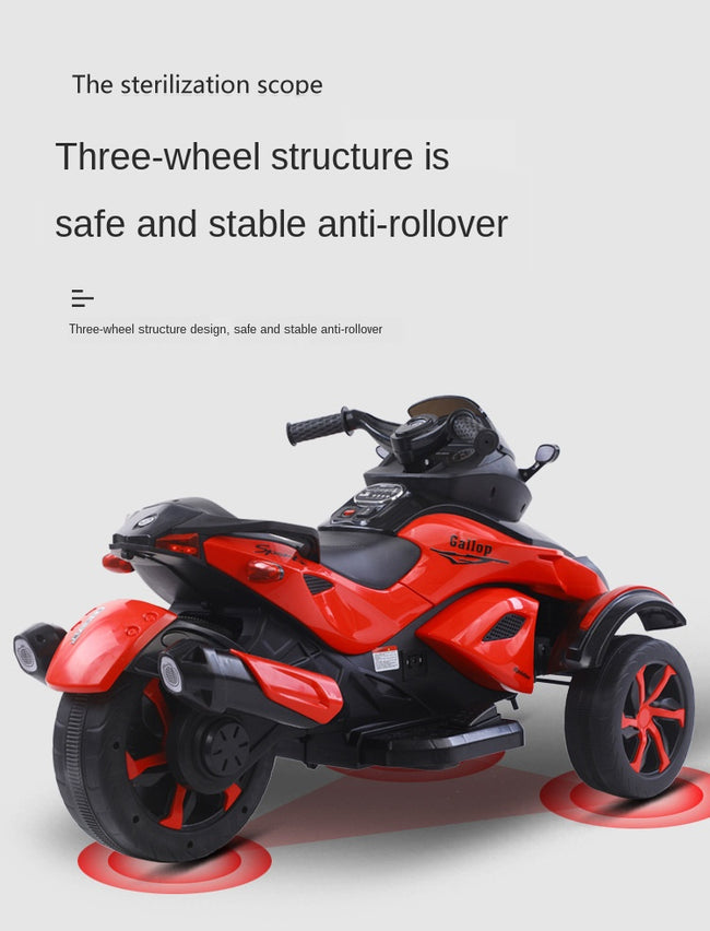 Children's Electric Motorcycle Boys Tricycle Electric Car Baby Dual Drive Motorbike for Kids Ride on Car Electric for Kid