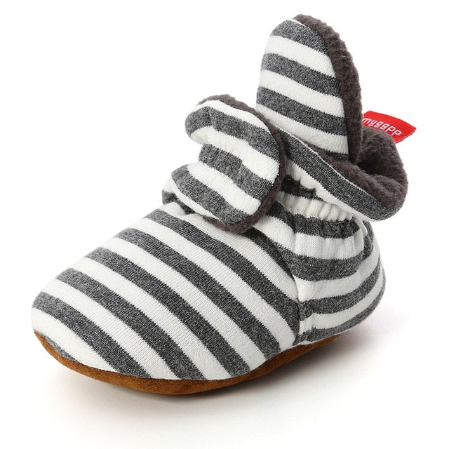 Newborn Baby Socks Shoes Boy Girl Star Toddler First Walkers Booties Cotton Comfort Soft Anti-slip Warm Infant Crib Shoes