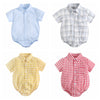 Sanlutoz Cotton Baby Boys Bodysuits Fashion Newborn Clothes for Baby Boy Short Sleeve Summer Baby Clothing Plaid