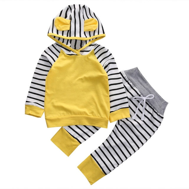 Newborn Infant Baby Boy Girl Clothing Set 0-24M Long Sleeves Rainbow bodysuit+pants+Hat 3PCS Baby boy girl clothes outfits sets