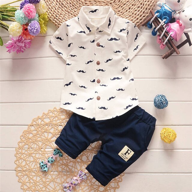 Baby Boy Clothing Sets Summer Toddler T-shirt+ Overalls Pants 2PCS Outfit Suit Newborn Sport Suits For Baby Boy Fadhion Clothes