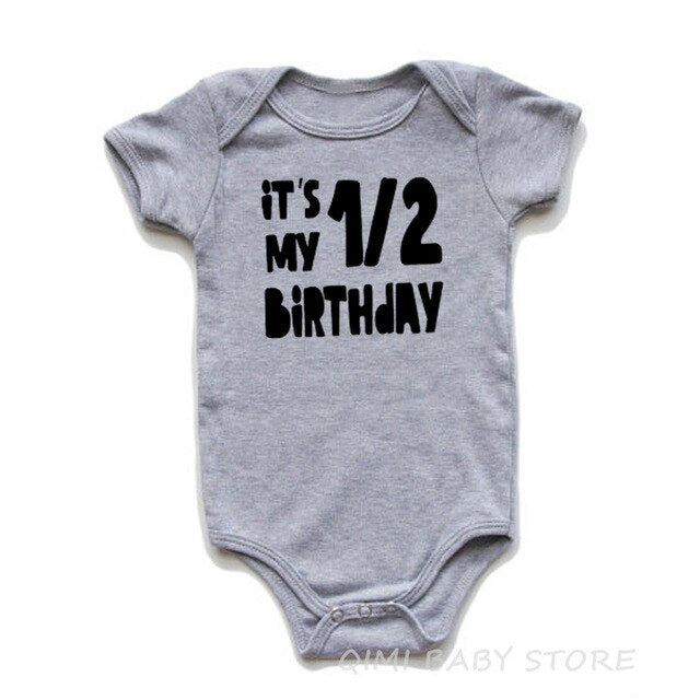 One Half Birthday Rompers 1/2 Half Birthday One-piece Newborn Baby Boy Girl Half Birthday Outfits Gender Neutral Baby Gift