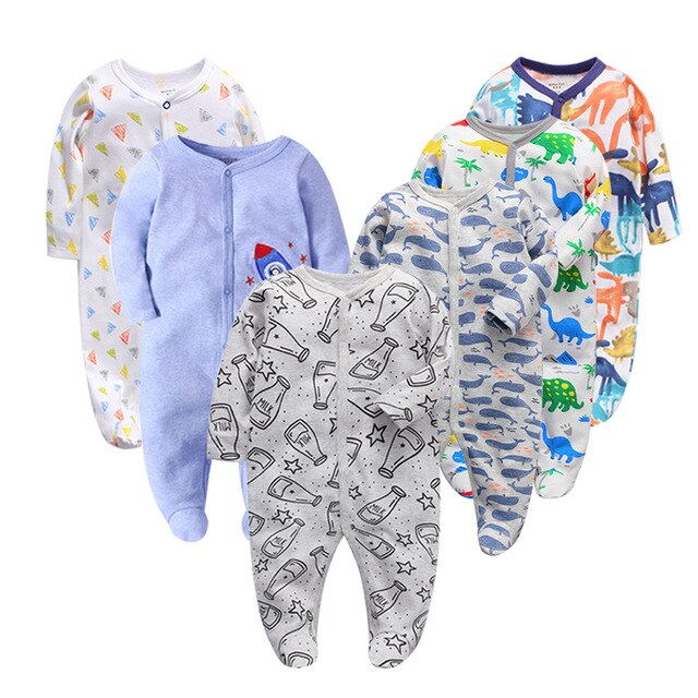 6PCS/LOT Baby Rompers 2021 Long Sleeve 100%Cotton overalls Newborn clothes Roupas de bebe boys girls jumpsuit&clothing